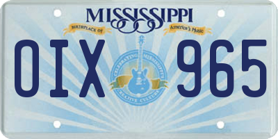 MS license plate OIX965