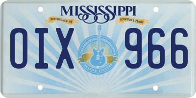 MS license plate OIX966