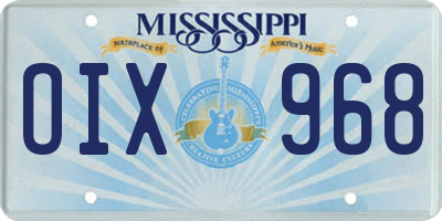 MS license plate OIX968