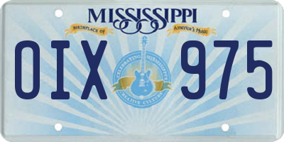 MS license plate OIX975