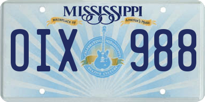 MS license plate OIX988