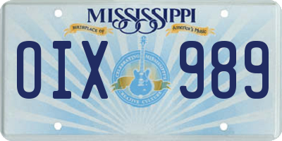 MS license plate OIX989