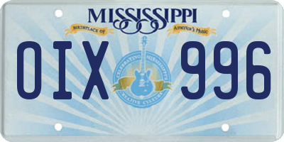 MS license plate OIX996