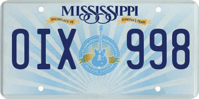 MS license plate OIX998