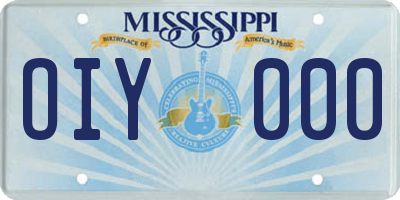 MS license plate OIY000