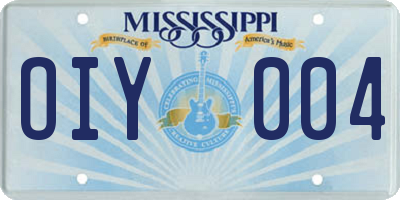 MS license plate OIY004