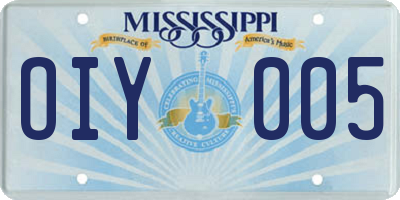MS license plate OIY005
