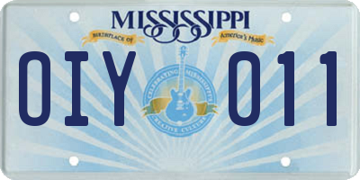 MS license plate OIY011