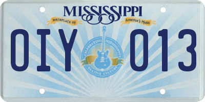 MS license plate OIY013