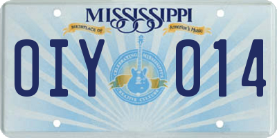 MS license plate OIY014