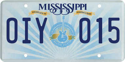 MS license plate OIY015