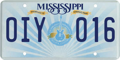 MS license plate OIY016