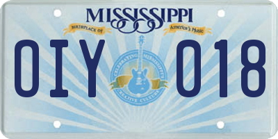 MS license plate OIY018