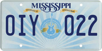 MS license plate OIY022