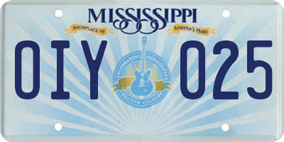 MS license plate OIY025