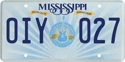 MS license plate OIY027
