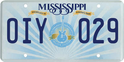 MS license plate OIY029