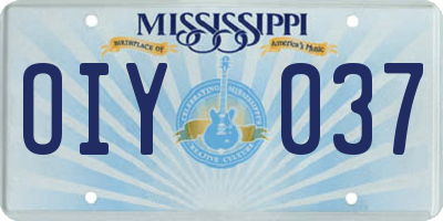 MS license plate OIY037