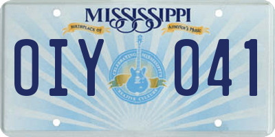 MS license plate OIY041
