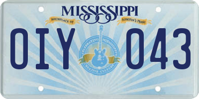 MS license plate OIY043