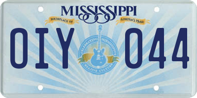 MS license plate OIY044
