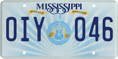 MS license plate OIY046