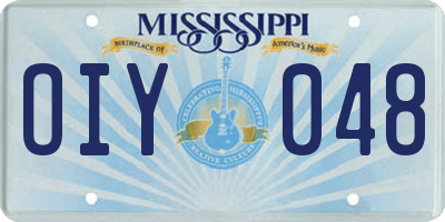 MS license plate OIY048