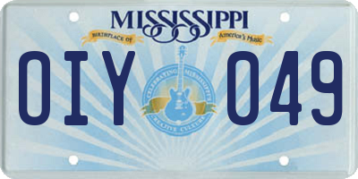 MS license plate OIY049