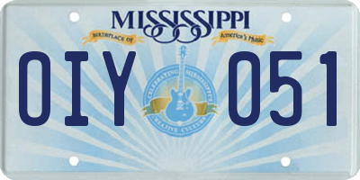 MS license plate OIY051