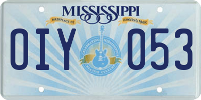 MS license plate OIY053