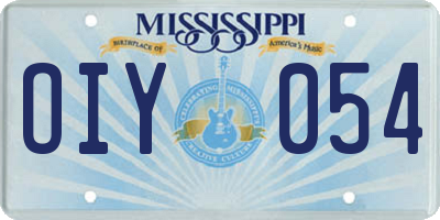 MS license plate OIY054