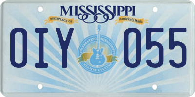 MS license plate OIY055
