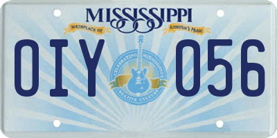 MS license plate OIY056