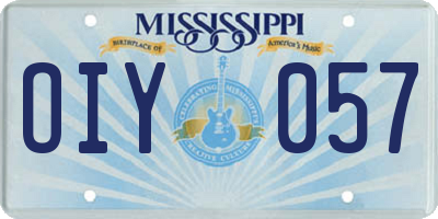 MS license plate OIY057