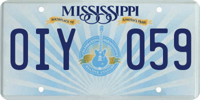 MS license plate OIY059