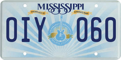 MS license plate OIY060