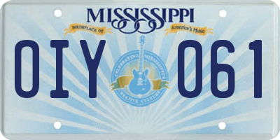 MS license plate OIY061