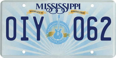 MS license plate OIY062