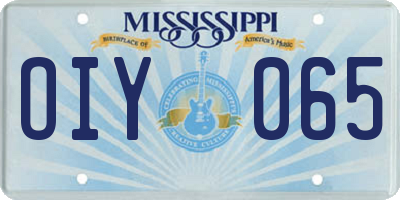 MS license plate OIY065
