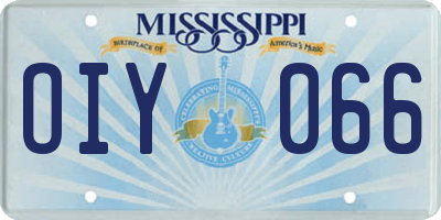 MS license plate OIY066