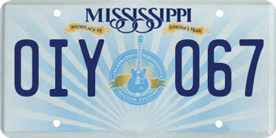 MS license plate OIY067
