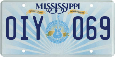 MS license plate OIY069