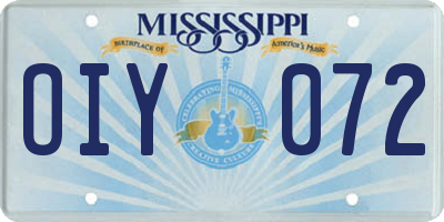 MS license plate OIY072
