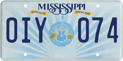 MS license plate OIY074