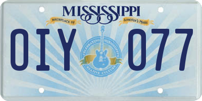 MS license plate OIY077