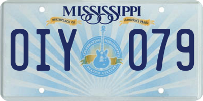 MS license plate OIY079