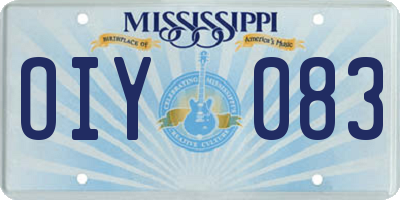 MS license plate OIY083
