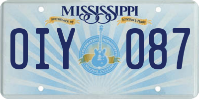 MS license plate OIY087