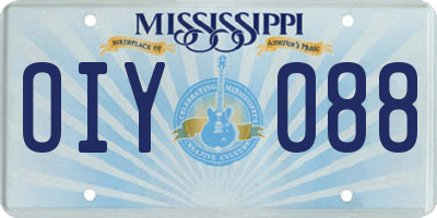 MS license plate OIY088