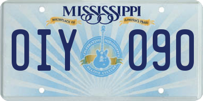 MS license plate OIY090